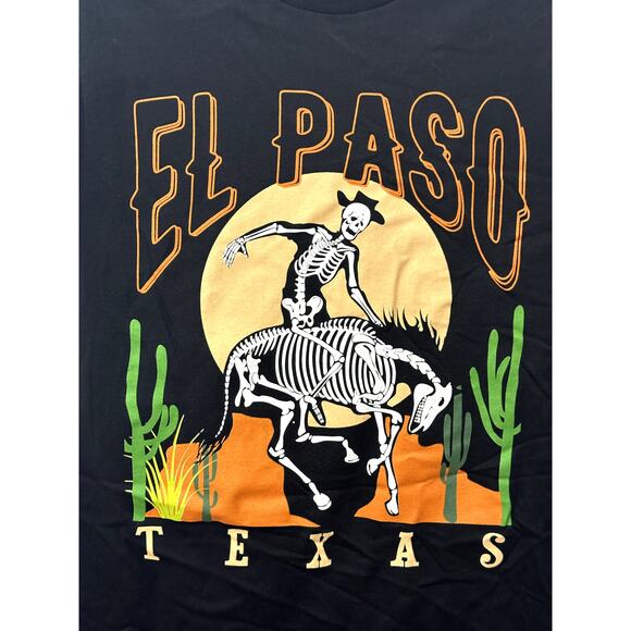 Philcos T-Shirt El Paso Skeleton Graphic Short Sleeves Black Women's US S NWOT - Picture 3 of 8